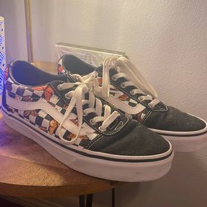 Women's Vans Ward Checker Skate Shoes in Black/White/Butterfly Size 8.5 US Women